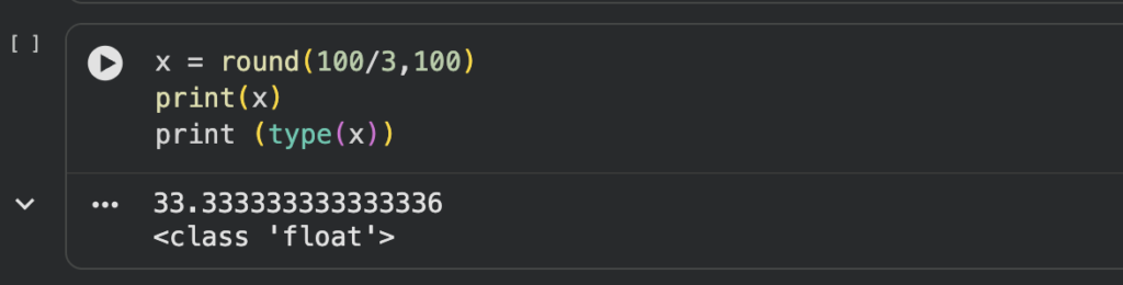 Python round function float precision output